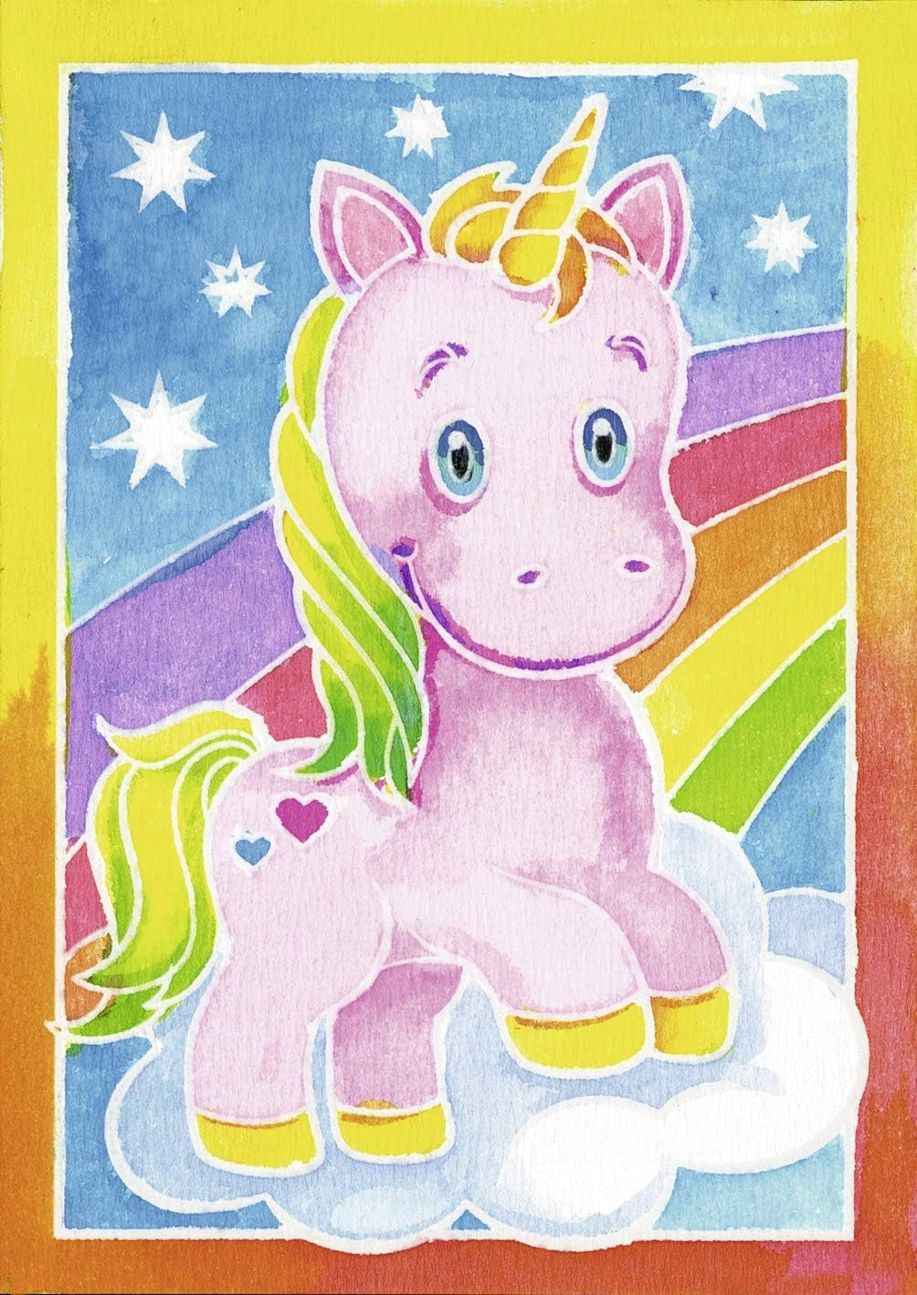 RAVENSBURGER Mixxy Colors στένσιλ ζωγραφικής μονόκερος 8,5 x 12,5 cm