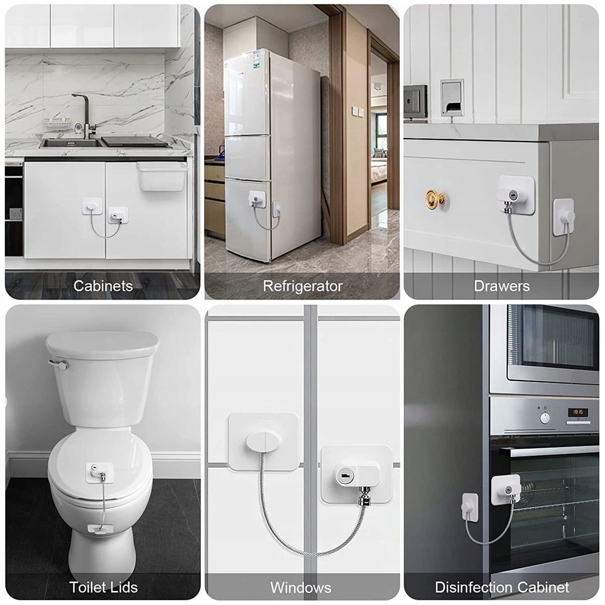 CHILD SAFETY LOCK security for cupboards, drawers, fridges, cupboards, drawers, fridges, cookers
