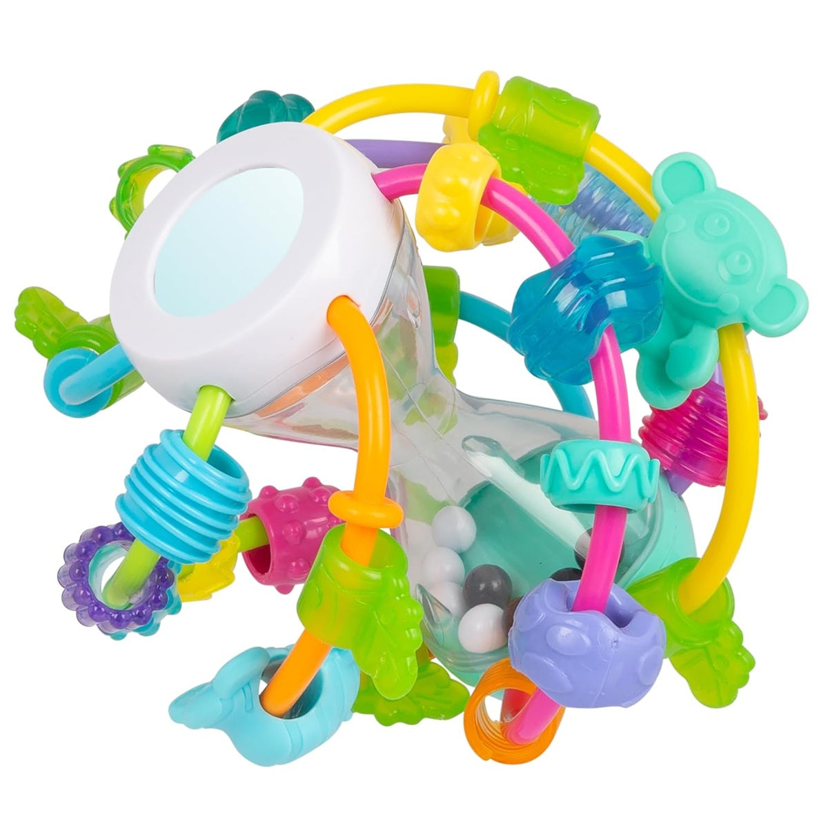 PLAYGRO Play and Learn Ball teether grabber with rattle and mirror 14 cm