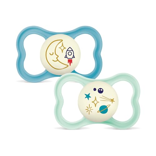 MAM Air Night silicone pacifier 16+ months x2 GLOW-IN-THE-DARK