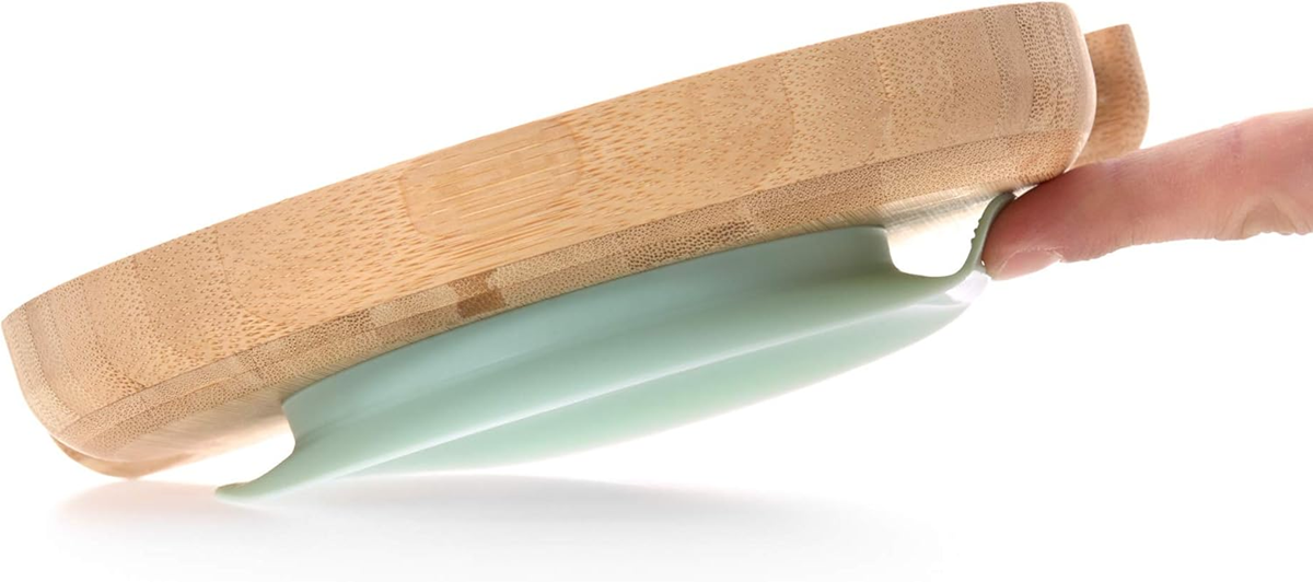 LASSIG bamboo plate with suction cup 10 x 18.5 cm DOG