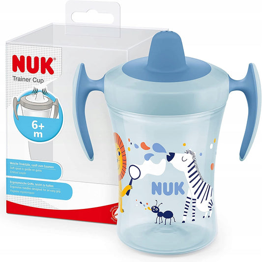 NUK Trainer Cup HRNEK NEKAPEK lev a zebra 6 m+ 230 ml