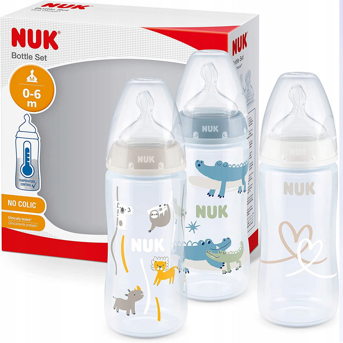 NUK No Colic bottle set 3x 300 ml 0-6
