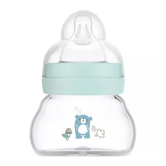 MAM Feel Good skleněná láhev 90 ml 0 m+ dudlík 1