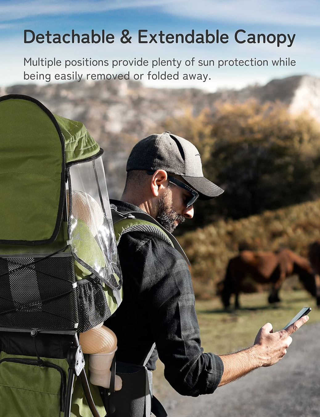 BESREY KRAXE hiking carrier with frame and canopy