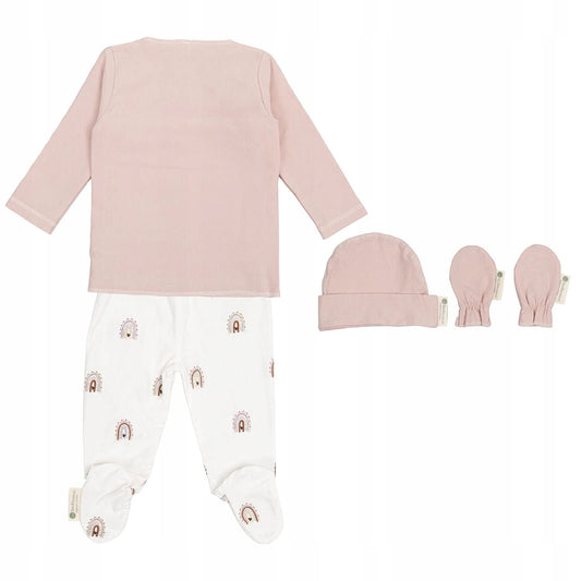 BIMBI CASUAL set pantaloni cu botoșei și bluză 5 piese 1-3 luni