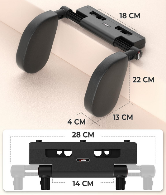 OASSER opěrka hlavy do auta 14-28 cm, 180° nastavitelná