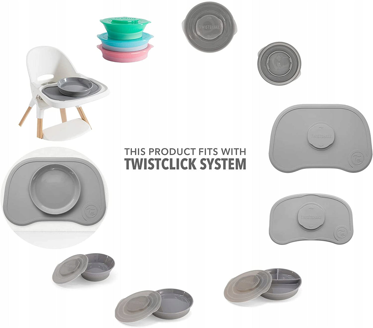 TWISTSHAKE CLICK MAT Tischset mit Teller ab 6 Monaten – Produktbild 6