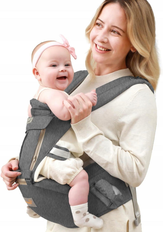 MOMIDEAL 6-in-1 ergonomic baby carrier with waist belt