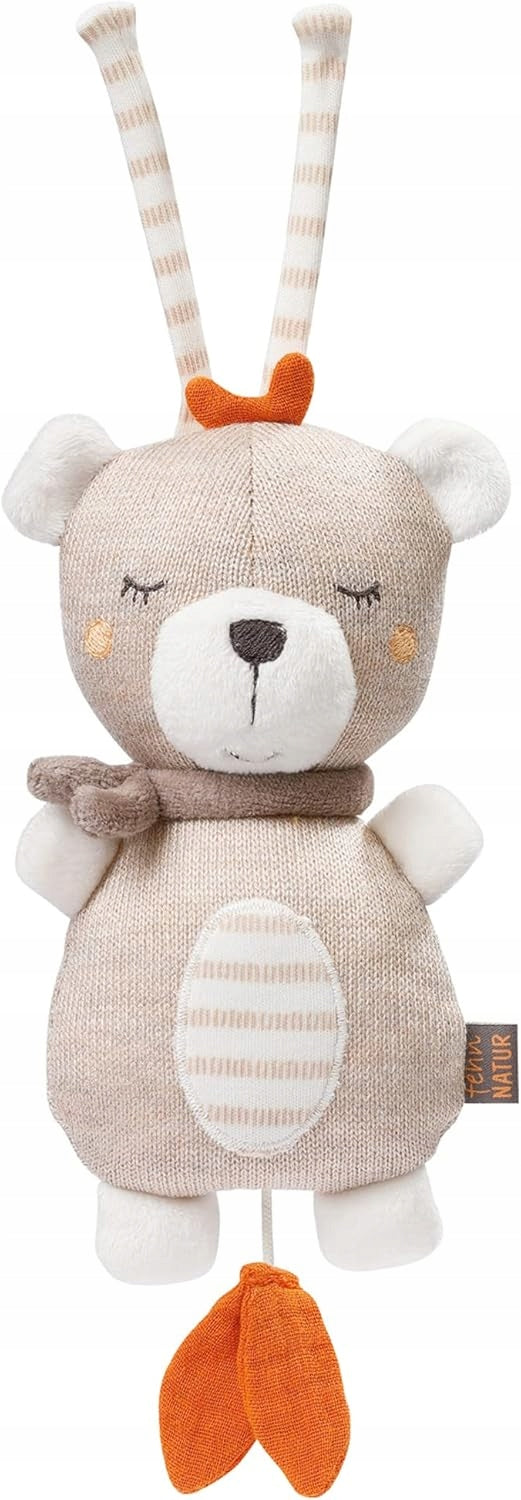 FEHN Natur peluche de algodón orgánico con caja de música 19 cm