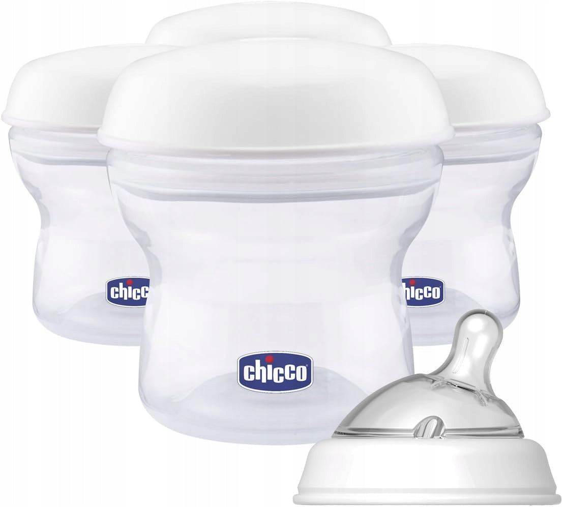 CHICCO δοχεία γάλακτος 4 x 150 ml + θηλή με καπάκι – φωτογραφία προϊόντος 2