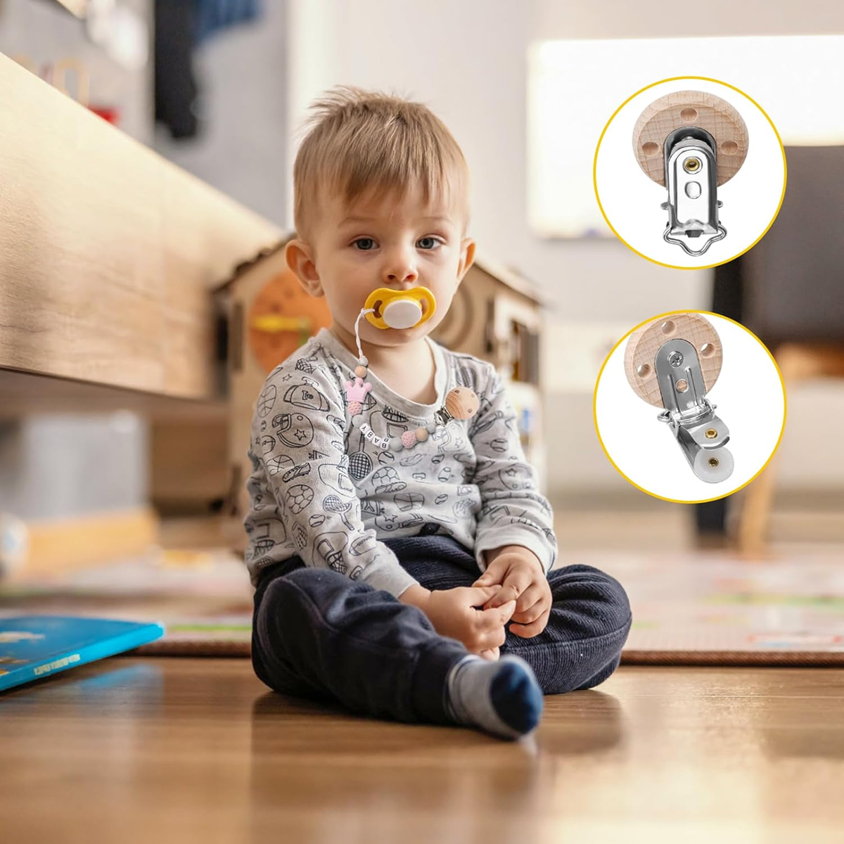 KIGNIOTE clips for pacifier chain