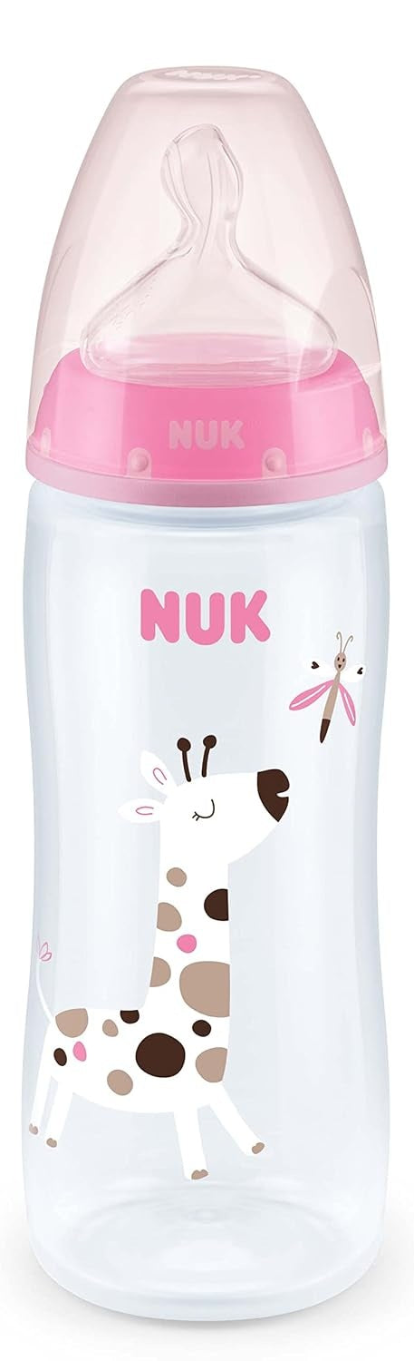 NUK First Choice+ láhev 360 ml savička XL 6–18 m ŽIRAFA