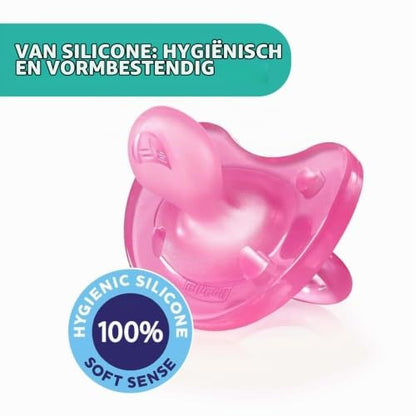 Chicco Physioforma Soft silikonový dudlík růžový 0-6m
