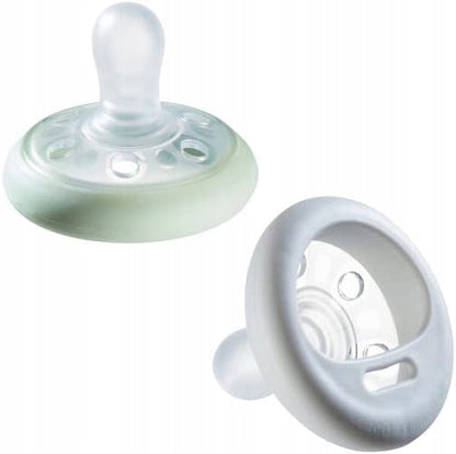 TOMMEE TIPPEE ortodontický dudlík x2 6-18 měsíců GLOW IN THE DARK