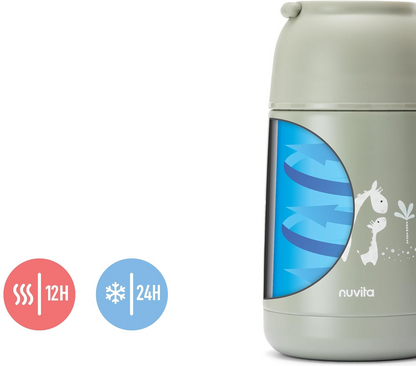 NUVITA 4475 Speisethermoskanne aus Edelstahl, 620 ml, 0+, GIRAFFEN – Produktfoto 3