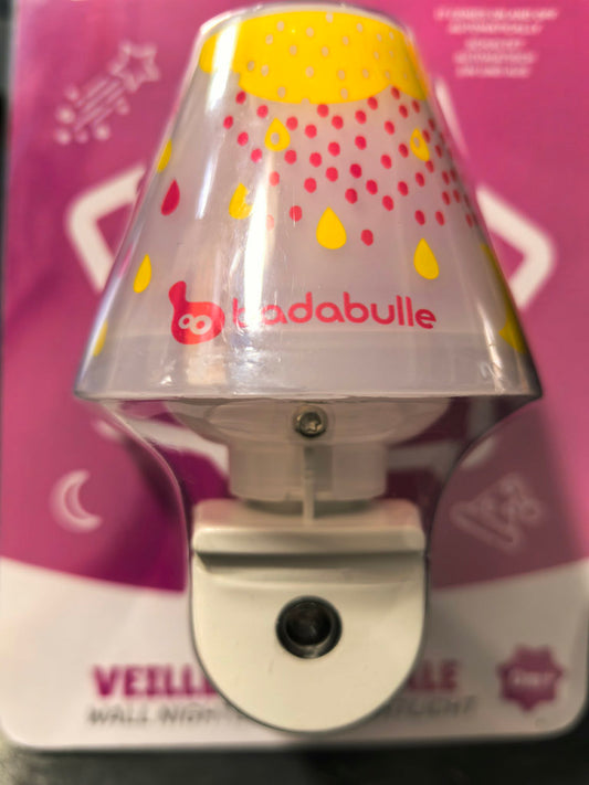BADABULLE lampka nocna LED do gniazdka, czujnik ciemności 7,5 x 11 cm