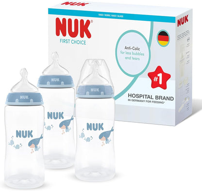 NUK First Choice σετ 3x μπιμπερό 300 ml θηλή M 3+ μηνών ΦΑΛΑΙΝΑ