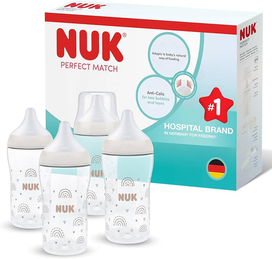 NUK Perfect Match anti-colic bottles 260 ml 3m+ x4