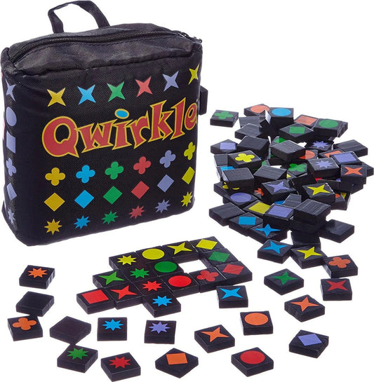 999 GAMES Qwirkle hra 108 dřevěných dlaždic + pouzdro