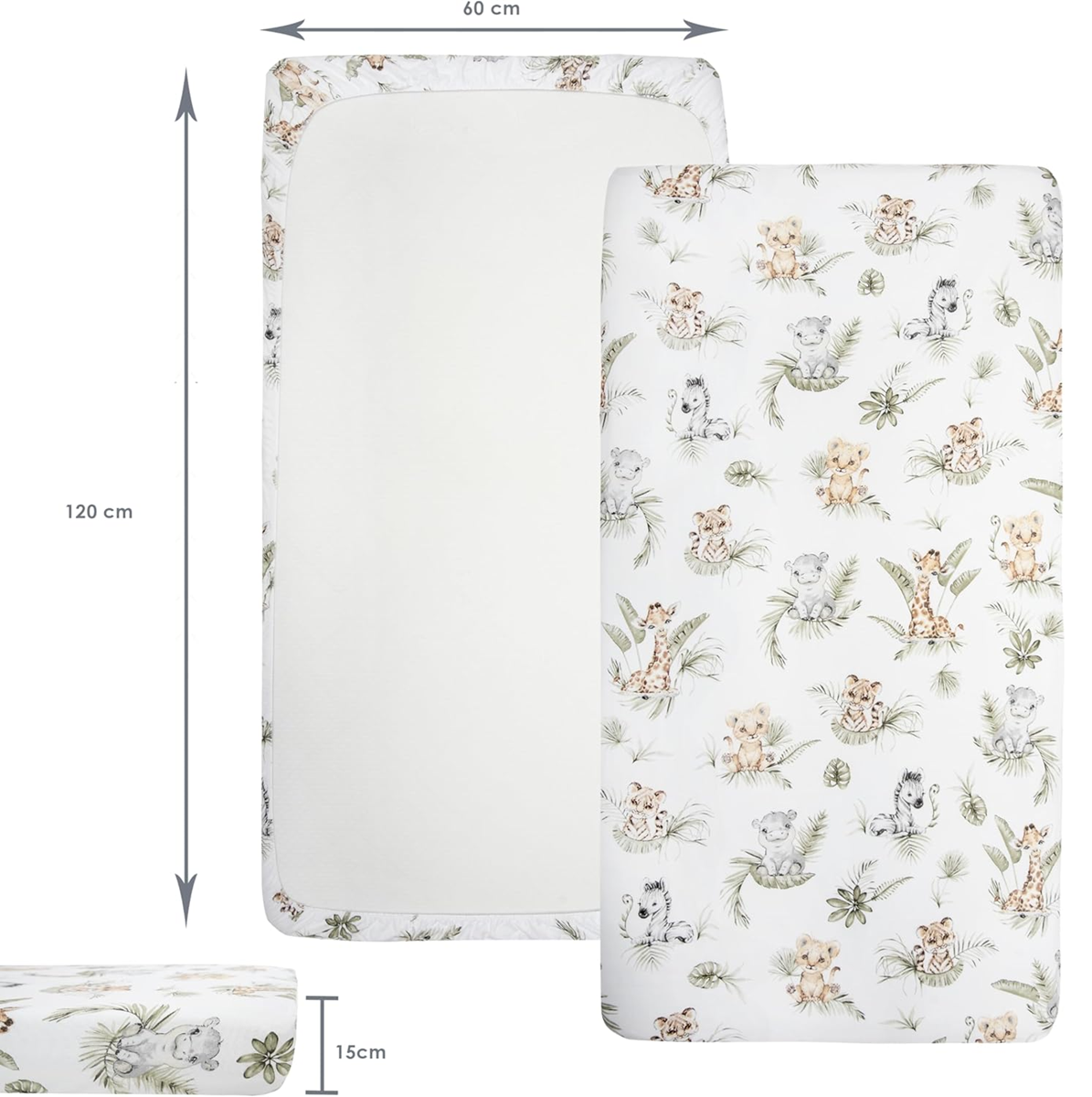 crib sheet x3 60x120 cm
