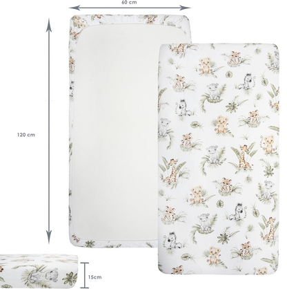 crib sheet x3 60x120 cm