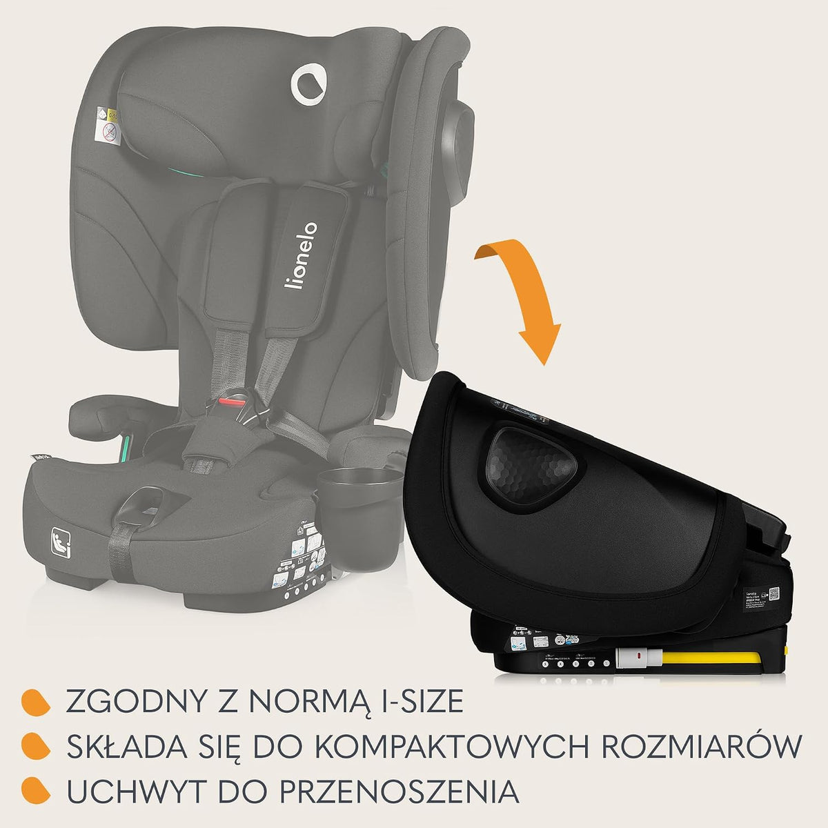 LIONELO NELLY i-Size car seat 76–150 cm with ISOFIX