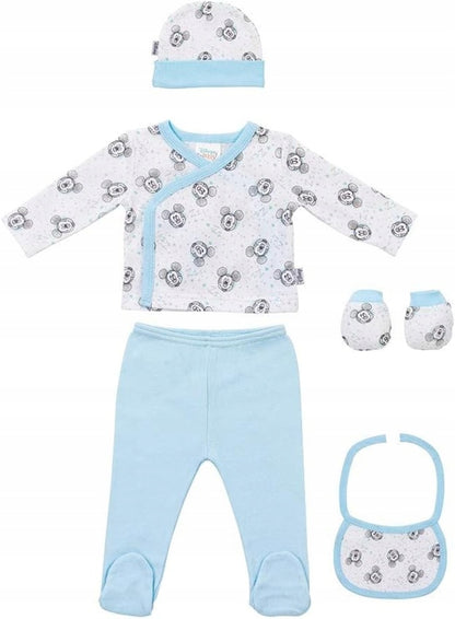 DISNEY BABYlayette setsize 0-6 mcolour white and bluekaftan, romper, cap, gloves, bibmaterial cottonfree of
