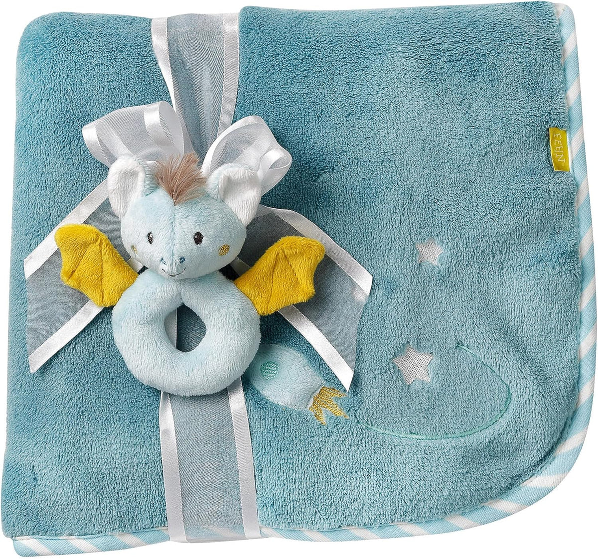 FEHN Little Castle baby blanket 75x100 cm with rattle