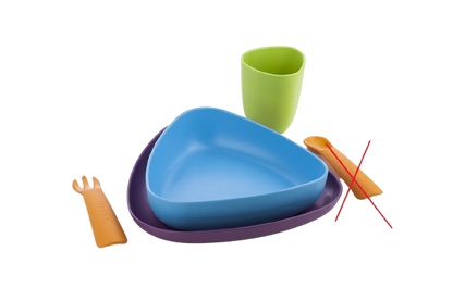 eKOALA Prima Pappa set: plate, deep plate, cup, fork
