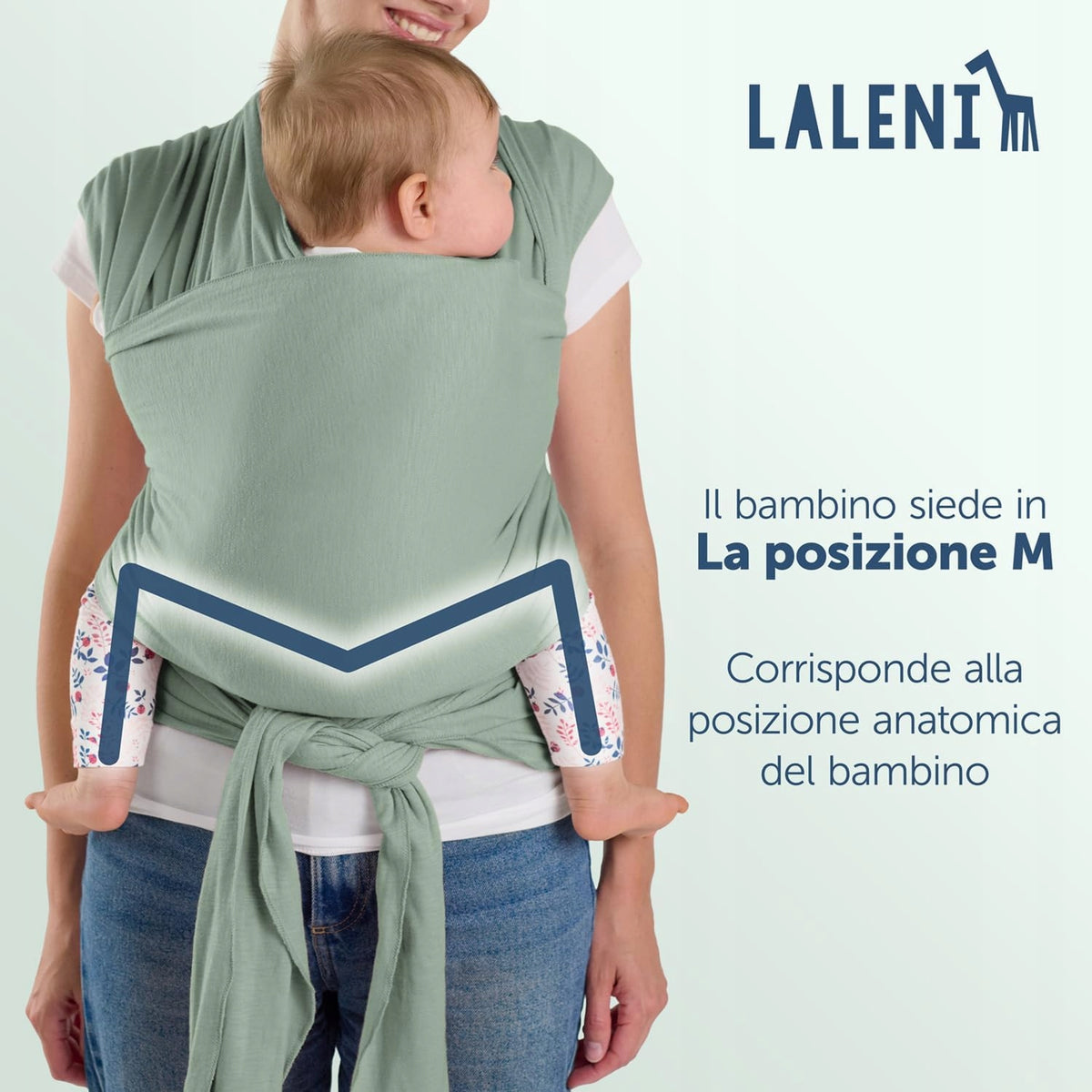 LALENI elastický šátek na nošení dítěte do 15 kg