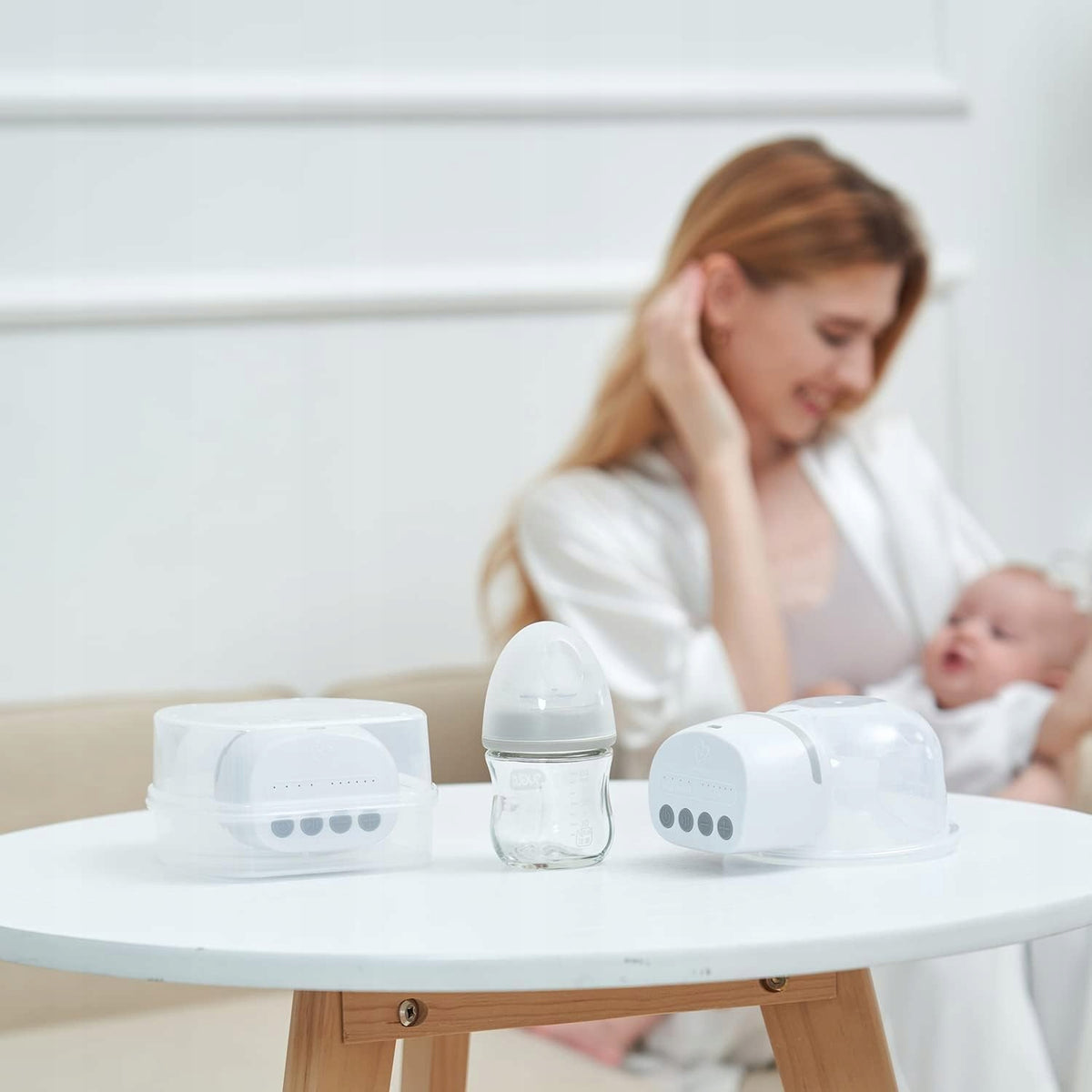 BELLABABY elektrická bezdrátová mušlová odsávačka mateřského mléka x2
