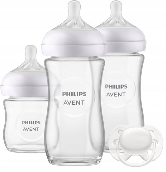 PHILIPS AVENT Natural Response set 3 bottiglie IN VETRO + succhietto