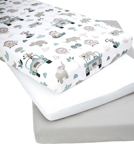 crib sheet x3 60x120 cm