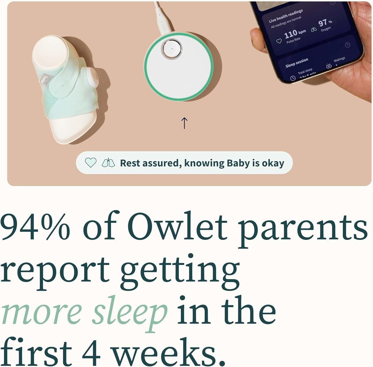 OWLET DREAM SOCK pulzní oxymetr 2v1 pro kojence 0-18 měsíců