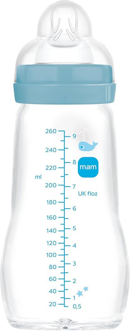 MAM Feel Good 260 ml glass bottle, teat 1, slow flow, 0+ – product image 2