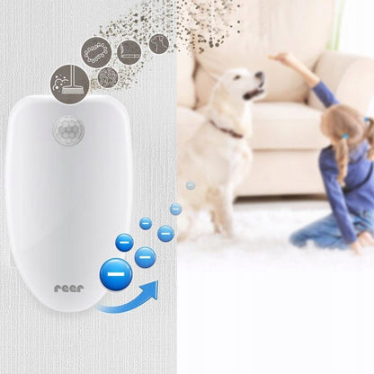 REER PureAir oczyszczacz powietrza z filtrem Hepa 9 x 15 cm, biało-szary z czujnikiem światła i funkcją nocną