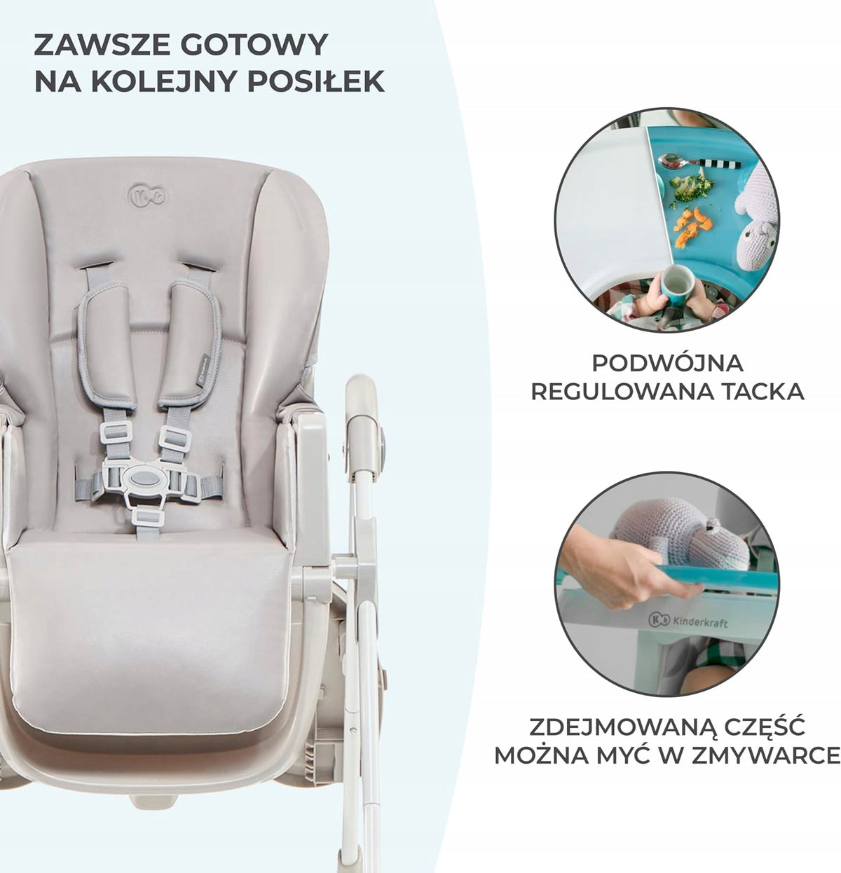 KINDERKRAFT YUMMY jídelní židlička s pultíkem