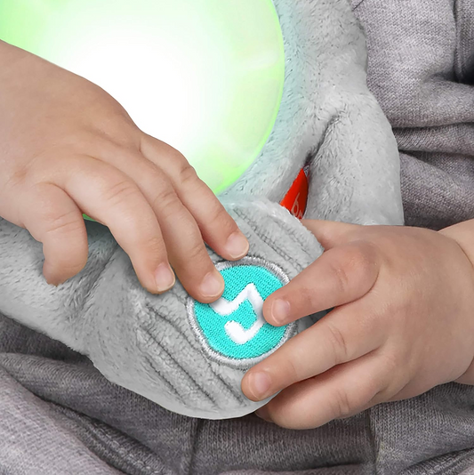 BRIGHT STARTS Huge-a-bye-Baby éléphant interactif avec musique et lumières 20 cm