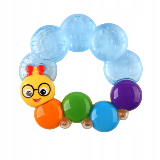 BABY EINSTEIN hűsítő és masszírozó rágóka csörgővel HERNYÓ 3 hónap+