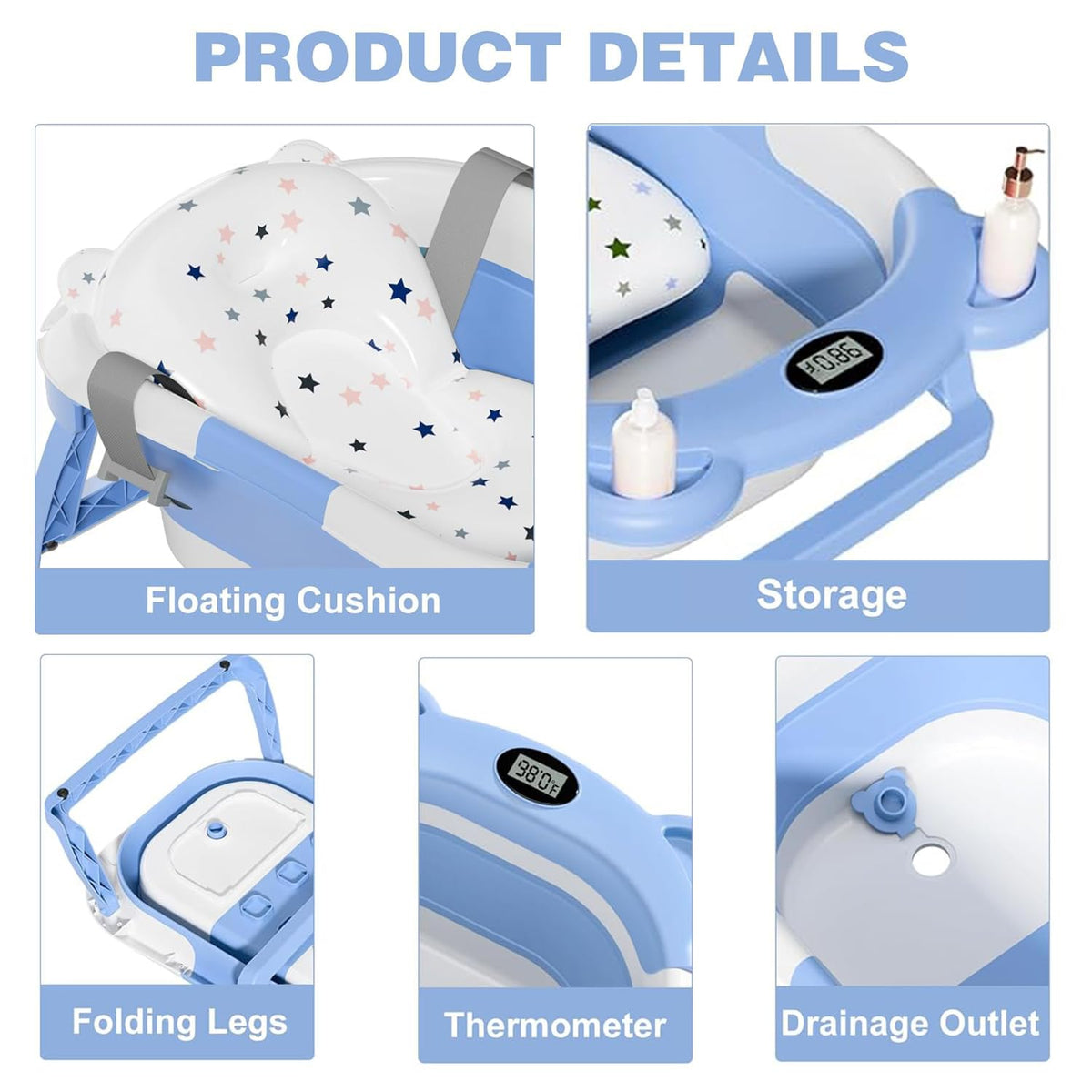 SUPERBE compact foldable bathtub + bear insert