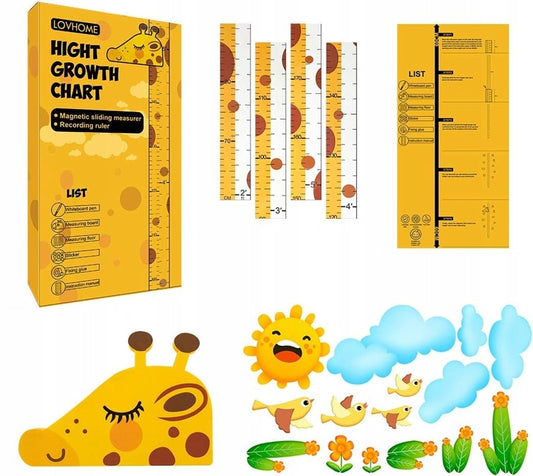 DUOUPAgrowth tape measure with giraffe motifcolour yellowwidth 5 cm, length 120 cmscale 60-180 cmEVA