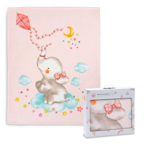 Interbaby Elefante Cometa růžová deka 110x140 cm
