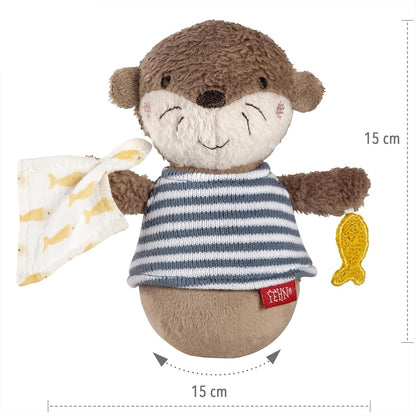 FEHN Otter roly-poly non-tipping rattle toy, 15 cm
