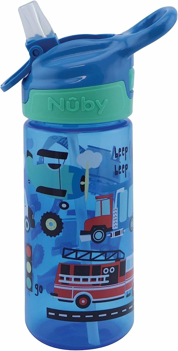 NUBY Flip-it Cup tritanowy kubek niekapek ze słomką i ustnikiem 3 l+ 360 ml – zdjęcie 3