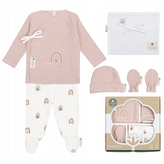 BIMBI CASUAL set pantaloni cu botoșei și bluză 5 piese 1-3 luni