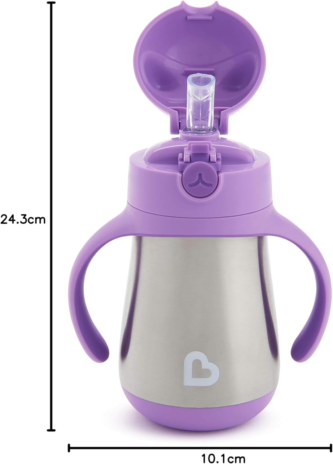 MUNCHKIN Cool Cat stainless steel straw sippy cup, 237 ml