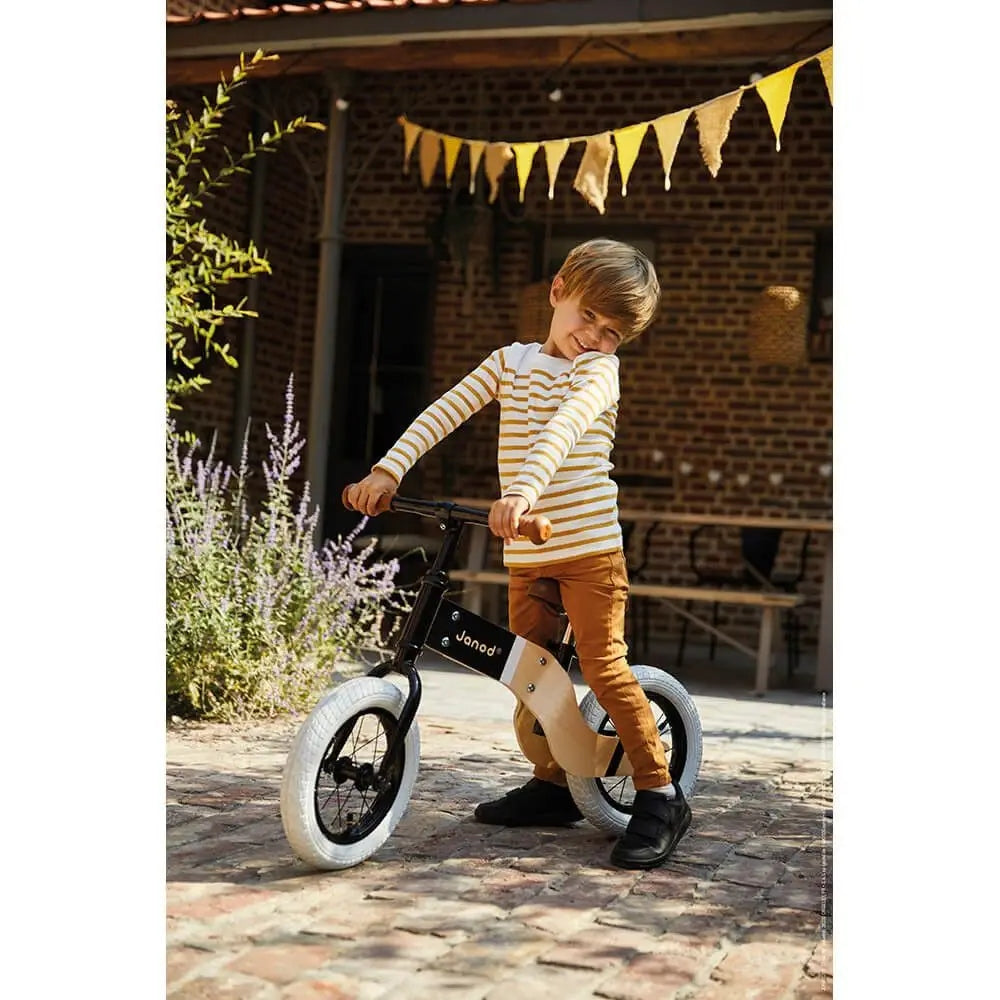JANOD Bikloon Deluxe dřevěné odrážedlo 12" sedlo 40-46 cm