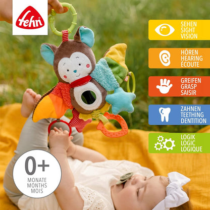 FEHN Anhänger mit Rassel und Clip für Kinderwagen und Babyschale FLEDERMAUS 29 cm – Produktfoto 3