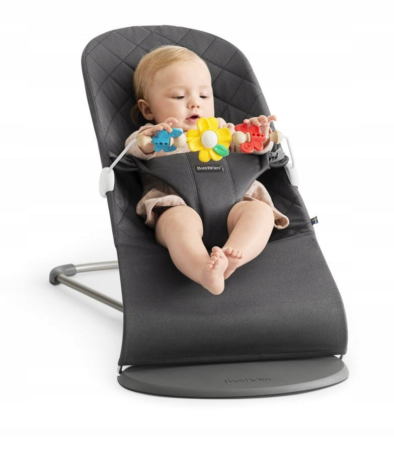 BabyBjorn Flying Friends colors: red, yellow, blue